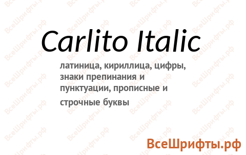 Шрифт Carlito Italic