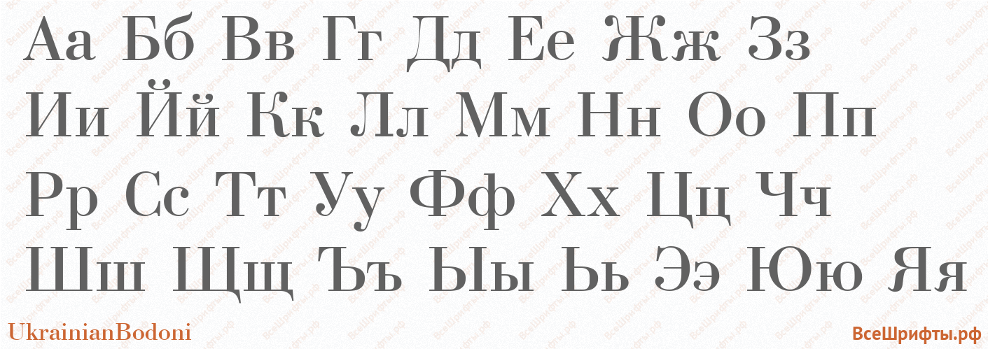 Шрифт UkrainianBodoni с русскими буквами Шрифт UkrainianBodoni с русскими буквами