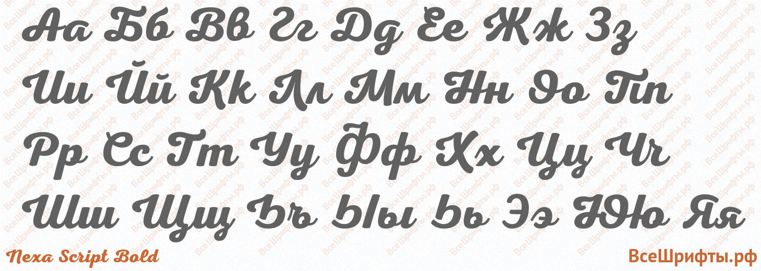 Шрифт Nexa Script Bold с русскими буквами Шрифт Nexa Script Bold с русскими буквами