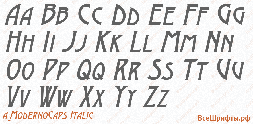 Шрифт a_ModernoCaps Italic с латинскими буквами Шрифт a_ModernoCaps Italic с латинскими буквами