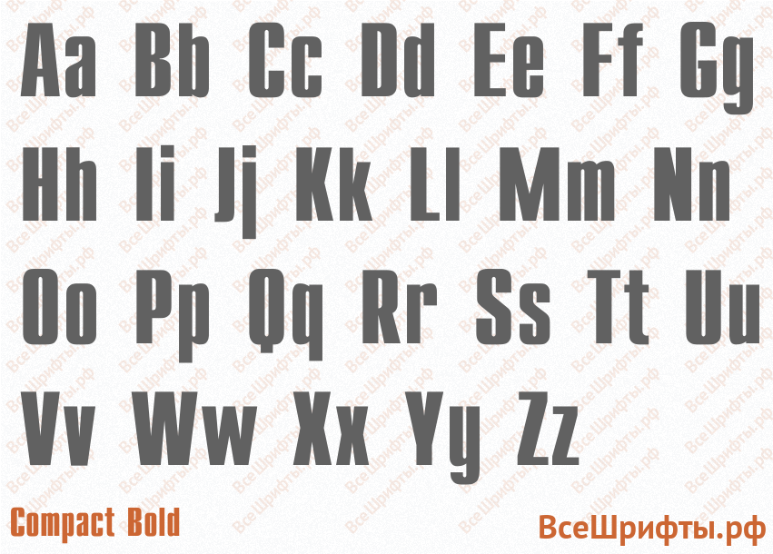 Шрифт Compact Bold с латинскими буквами Шрифт Compact Bold с латинскими буквами