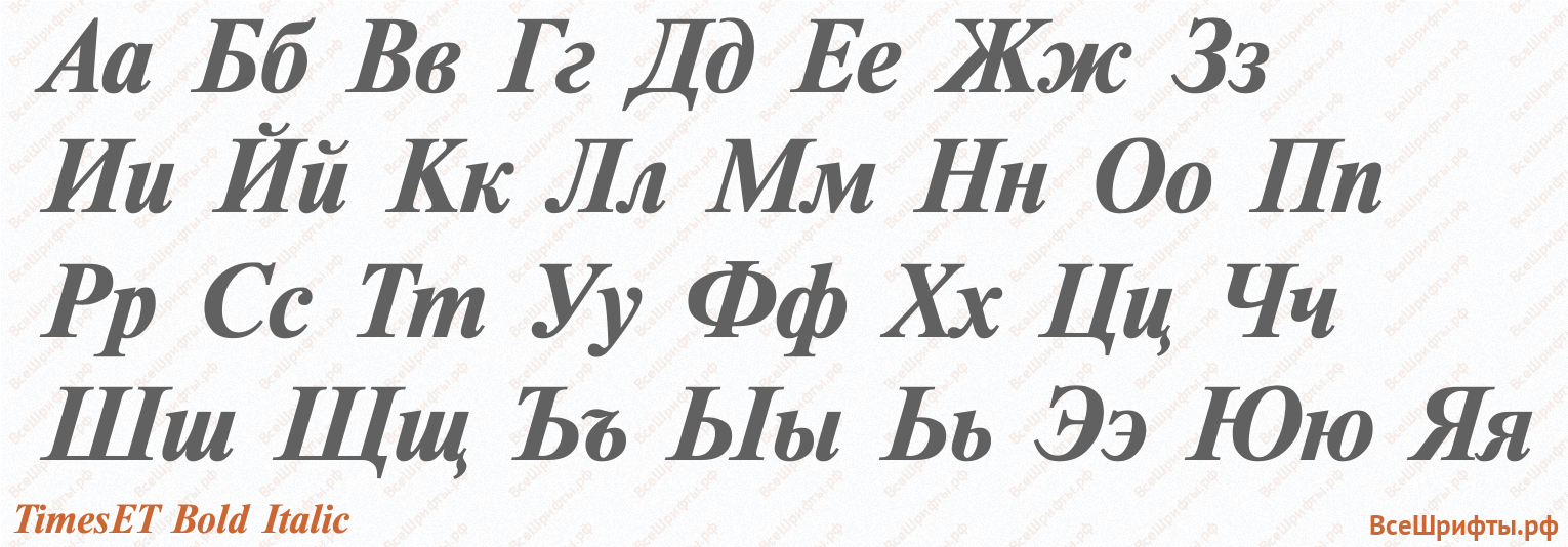 Шрифт TimesET Bold Italic с русскими буквами Шрифт TimesET Bold Italic с русскими буквами