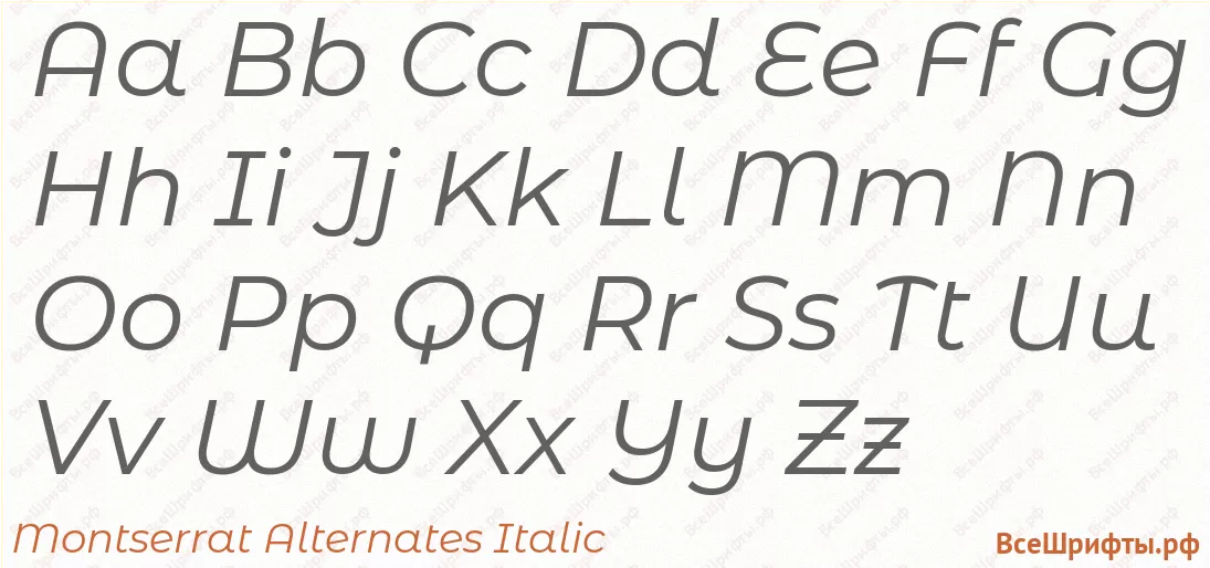 Шрифт Montserrat Alternates Italic с латинскими буквами Шрифт Montserrat Alternates Italic с латинскими буквами