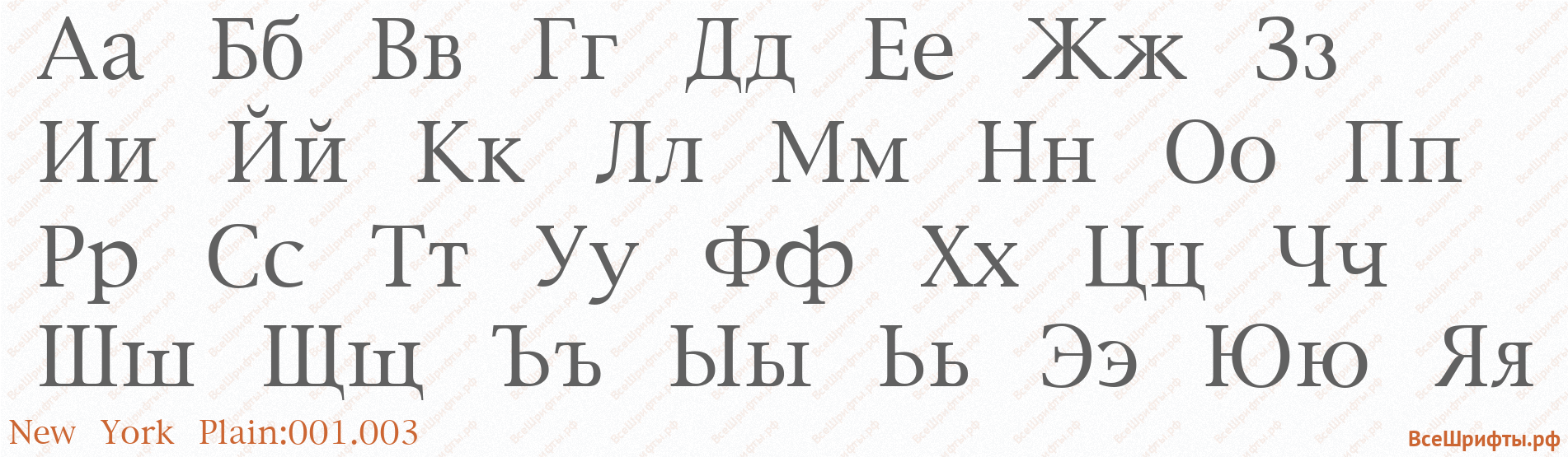 Шрифт New York Plain:001.003 с русскими буквами Шрифт New York Plain:001.003 с русскими буквами