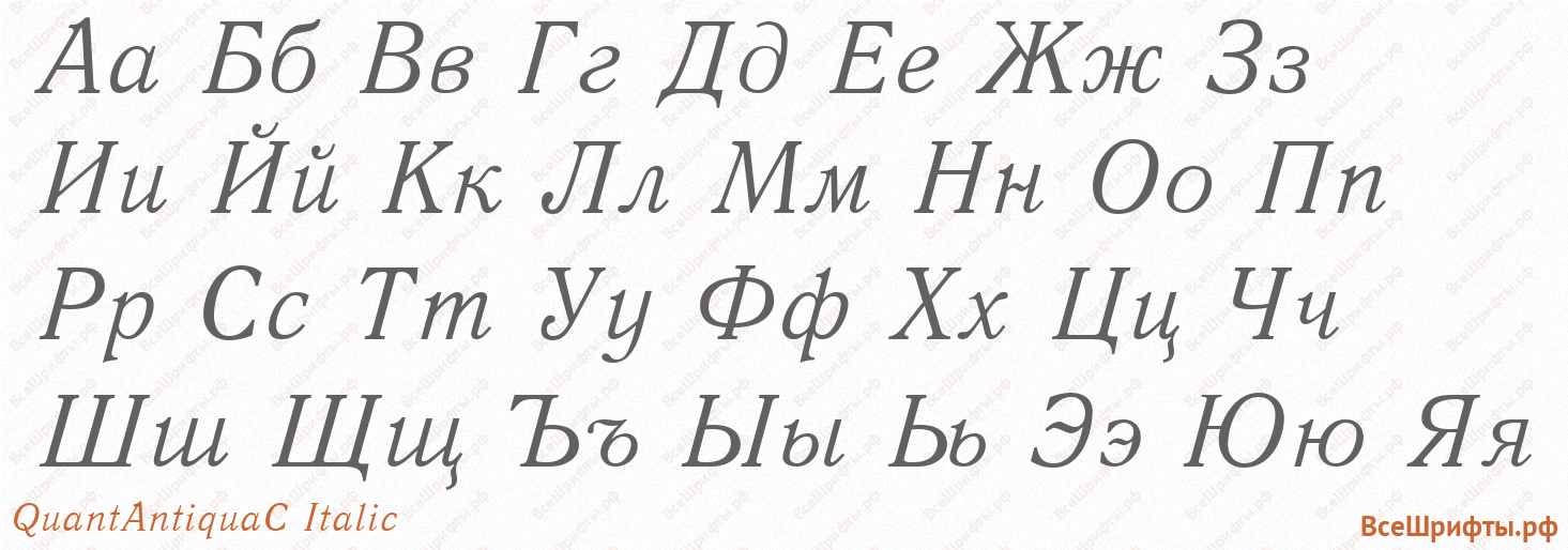 Шрифт QuantAntiquaC Italic с русскими буквами Шрифт QuantAntiquaC Italic с русскими буквами