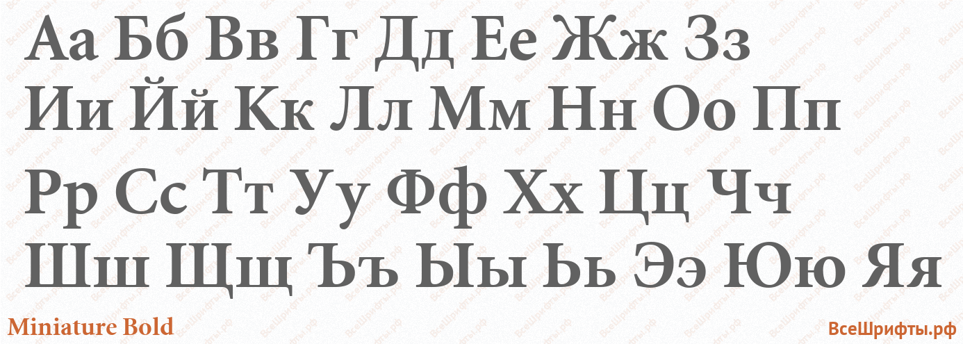 Шрифт Miniature Bold с русскими буквами Шрифт Miniature Bold с русскими буквами