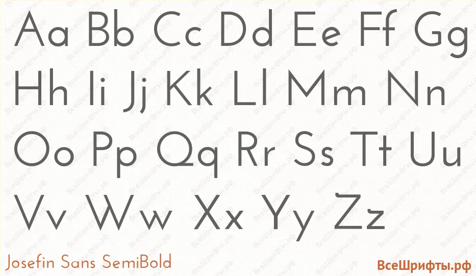 Шрифт Josefin Sans SemiBold с латинскими буквами Шрифт Josefin Sans SemiBold с латинскими буквами