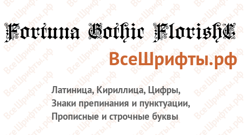 Шрифт Fortuna Gothic FlorishC