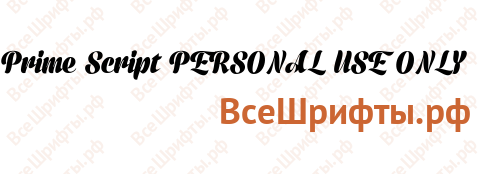 Шрифт Prime Script PERSONAL USE ONLY