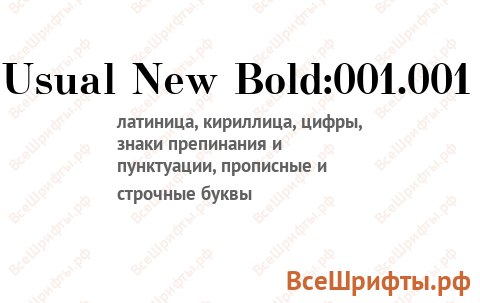 Шрифт Usual New Bold:001.001