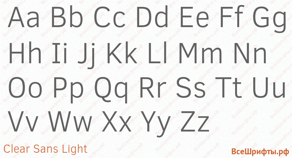 Шрифт Clear Sans Light с латинскими буквами Шрифт Clear Sans Light с латинскими буквами