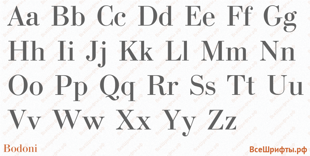 Шрифт Bodoni с латинскими буквами Шрифт Bodoni с латинскими буквами