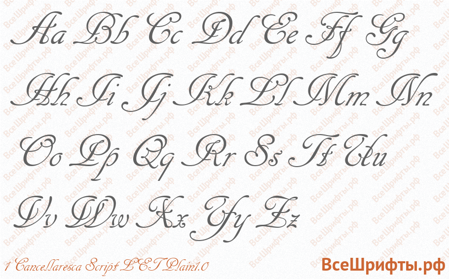 Шрифт 1 Cancellaresca Script LET Plain1.0 с латинскими буквами Шрифт 1 Cancellaresca Script LET Plain1.0 с латинскими буквами