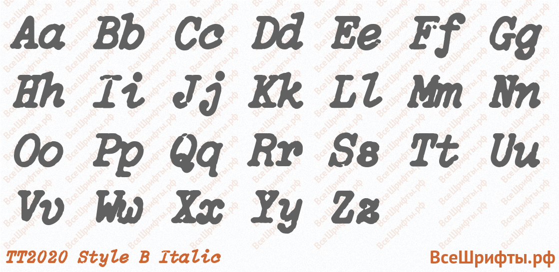 Шрифт TT2020 Style B Italic с латинскими буквами Шрифт TT2020 Style B Italic с латинскими буквами