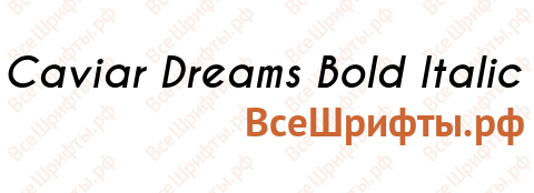 Шрифт Caviar Dreams Bold Italic
