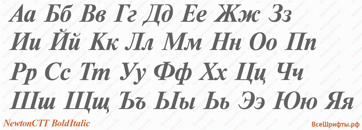 Шрифт NewtonCTT BoldItalic с русскими буквами Шрифт NewtonCTT BoldItalic с русскими буквами