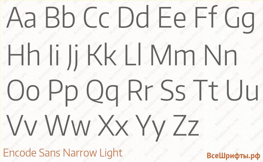 Шрифт Encode Sans Narrow Light с латинскими буквами Шрифт Encode Sans Narrow Light с латинскими буквами