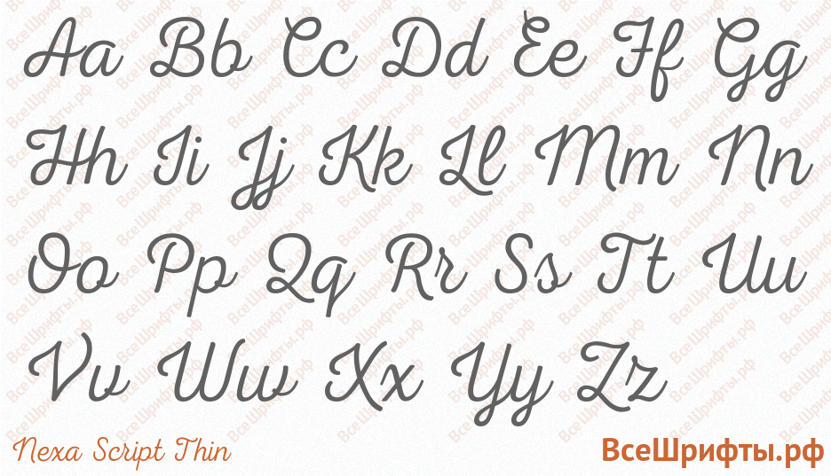 Шрифт Nexa Script Thin с латинскими буквами Шрифт Nexa Script Thin с латинскими буквами