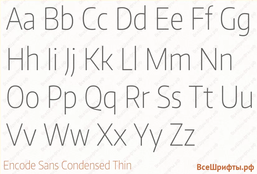 Шрифт Encode Sans Condensed Thin с латинскими буквами Шрифт Encode Sans Condensed Thin с латинскими буквами