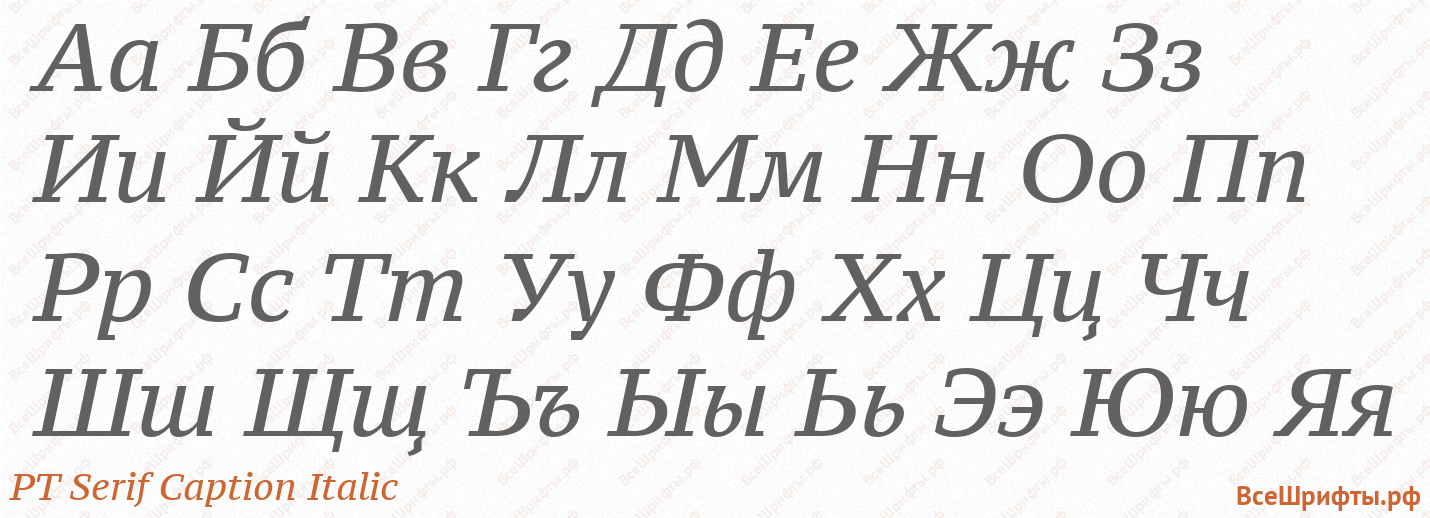 Шрифт PT Serif Caption Italic с русскими буквами Шрифт PT Serif Caption Italic с русскими буквами