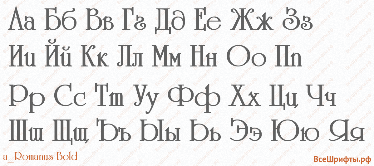 Шрифт a_Romanus Bold с русскими буквами Шрифт a_Romanus Bold с русскими буквами
