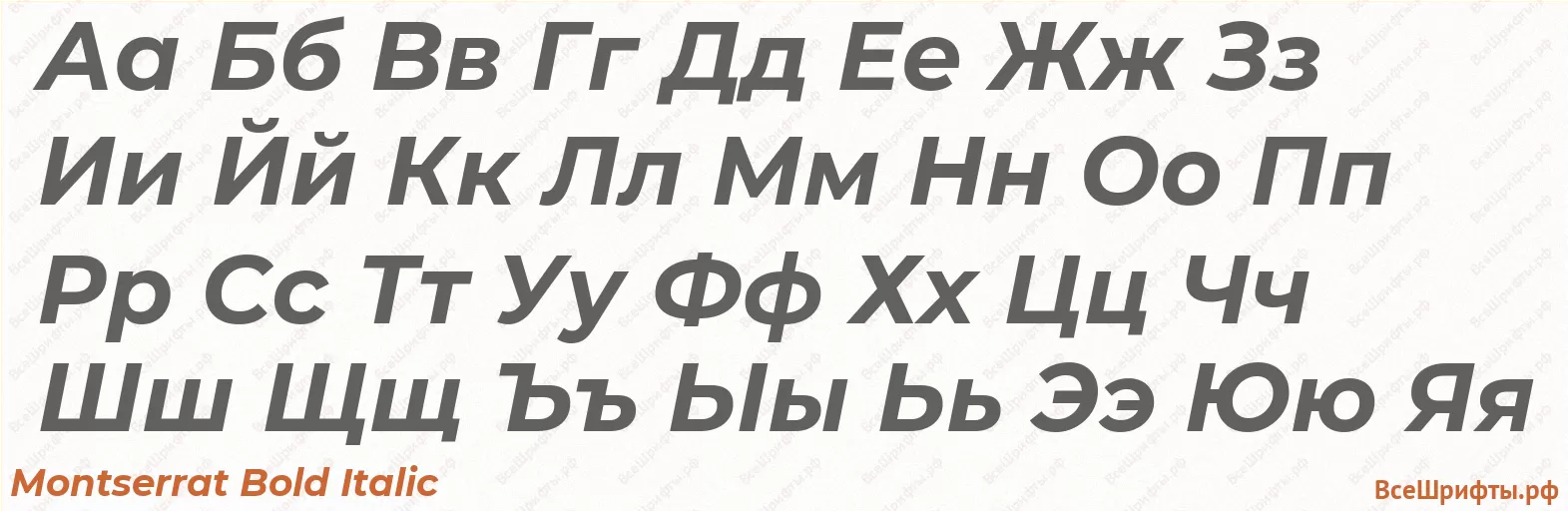 Шрифт Montserrat Bold Italic с русскими буквами Шрифт Montserrat Bold Italic с русскими буквами