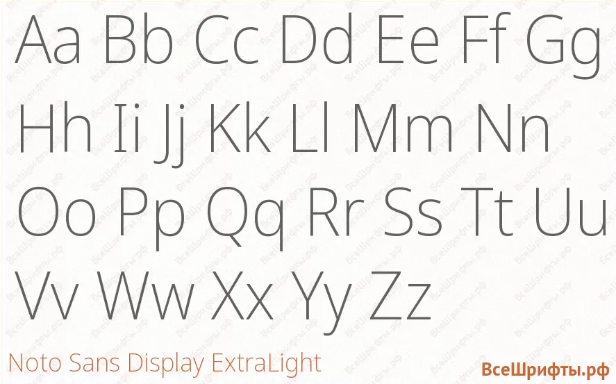 Шрифт Noto Sans Display ExtraLight с латинскими буквами Шрифт Noto Sans Display ExtraLight с латинскими буквами