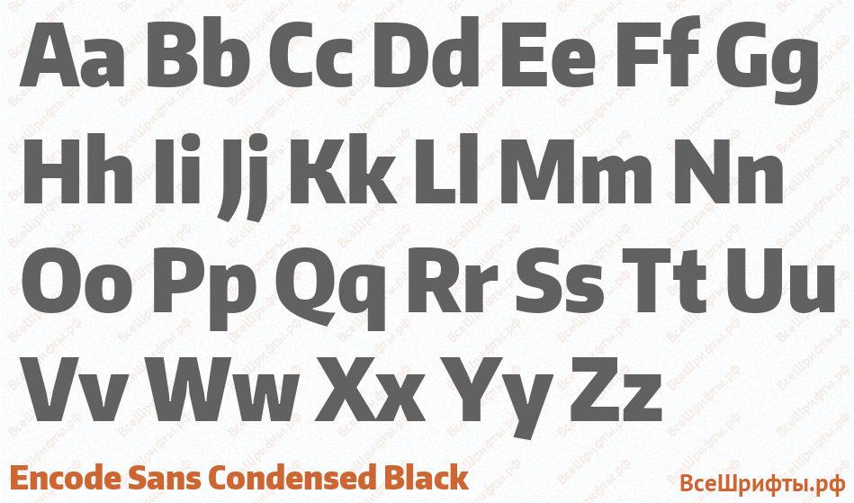 Шрифт Encode Sans Condensed Black с латинскими буквами Шрифт Encode Sans Condensed Black с латинскими буквами